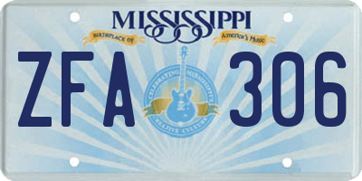 MS license plate ZFA306