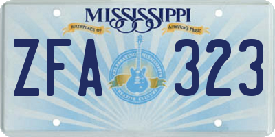 MS license plate ZFA323