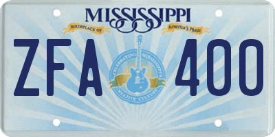MS license plate ZFA400