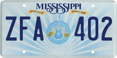 MS license plate ZFA402