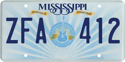 MS license plate ZFA412