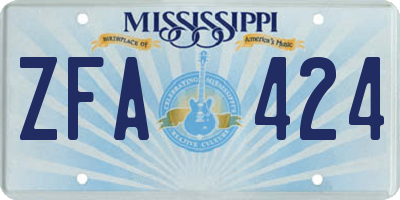 MS license plate ZFA424