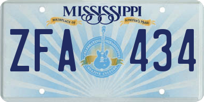 MS license plate ZFA434
