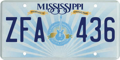 MS license plate ZFA436