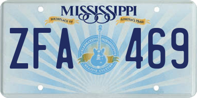 MS license plate ZFA469