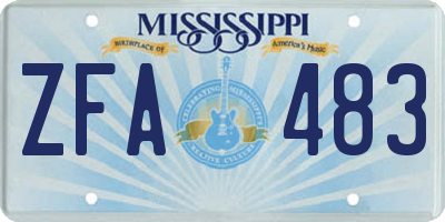 MS license plate ZFA483
