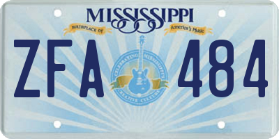 MS license plate ZFA484