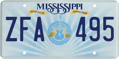 MS license plate ZFA495