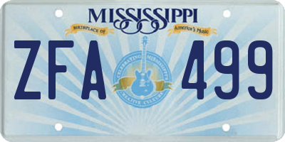 MS license plate ZFA499