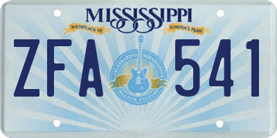 MS license plate ZFA541