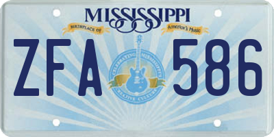MS license plate ZFA586