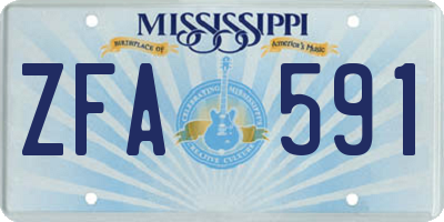 MS license plate ZFA591