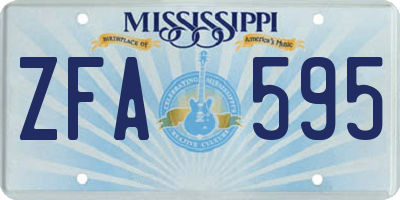 MS license plate ZFA595