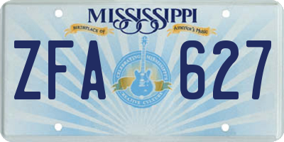 MS license plate ZFA627