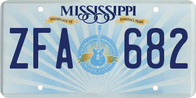 MS license plate ZFA682