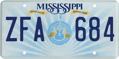 MS license plate ZFA684