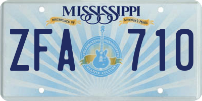 MS license plate ZFA710