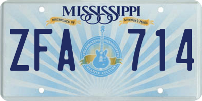 MS license plate ZFA714
