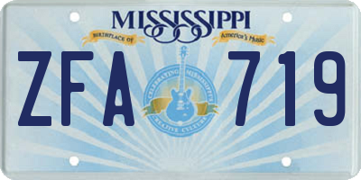 MS license plate ZFA719