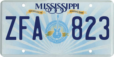 MS license plate ZFA823