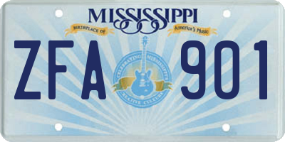 MS license plate ZFA901