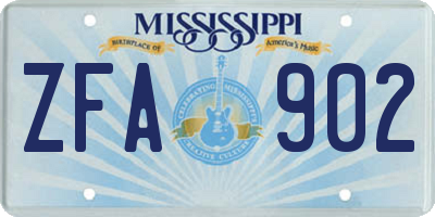 MS license plate ZFA902