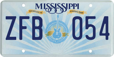 MS license plate ZFB054