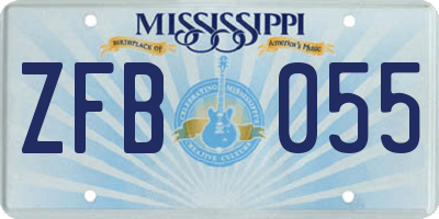 MS license plate ZFB055