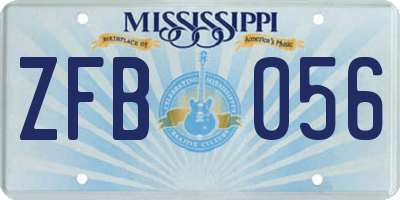 MS license plate ZFB056
