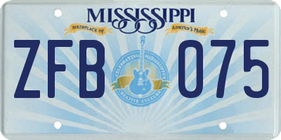 MS license plate ZFB075