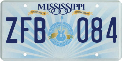 MS license plate ZFB084