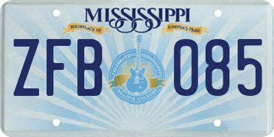 MS license plate ZFB085
