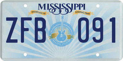 MS license plate ZFB091