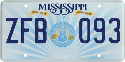 MS license plate ZFB093