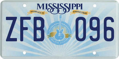 MS license plate ZFB096