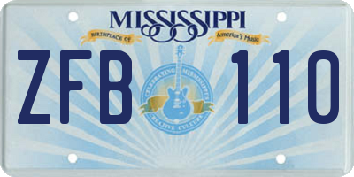 MS license plate ZFB110