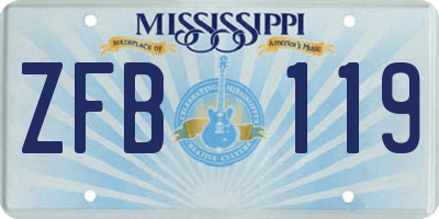 MS license plate ZFB119