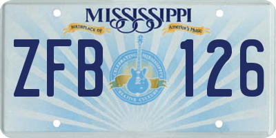 MS license plate ZFB126