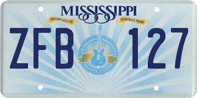 MS license plate ZFB127