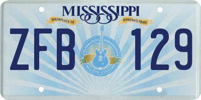 MS license plate ZFB129