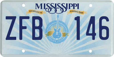 MS license plate ZFB146