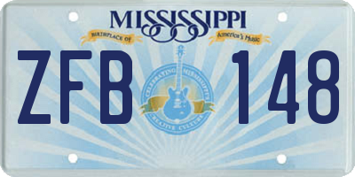 MS license plate ZFB148