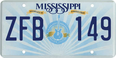 MS license plate ZFB149
