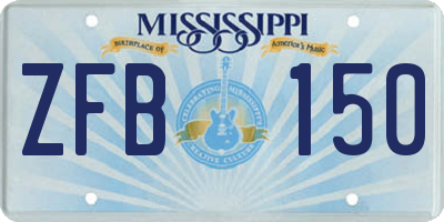 MS license plate ZFB150