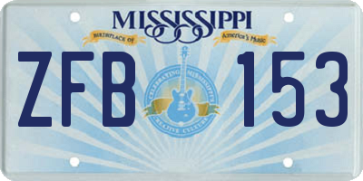 MS license plate ZFB153