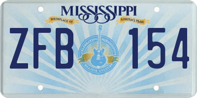 MS license plate ZFB154
