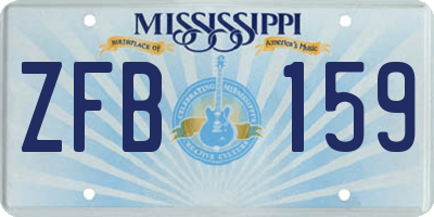 MS license plate ZFB159