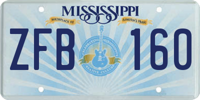 MS license plate ZFB160