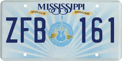 MS license plate ZFB161