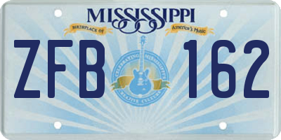 MS license plate ZFB162